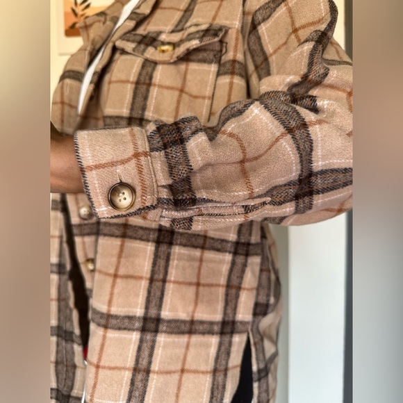 Sarah Ashcroft x Missguided Brown Oversized Check Print Women’s Shacket (US 4) - Picture 5 of 8